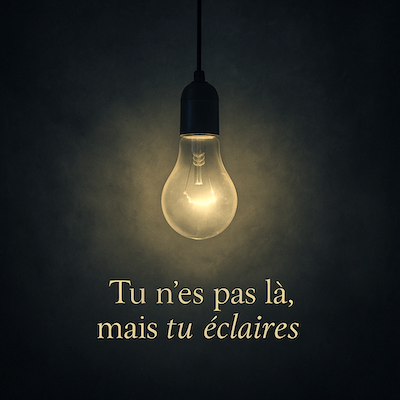 Tu n'es pas là, mais tu édclaires